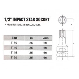 SQ1/2" IMPACT STAR SOCKET